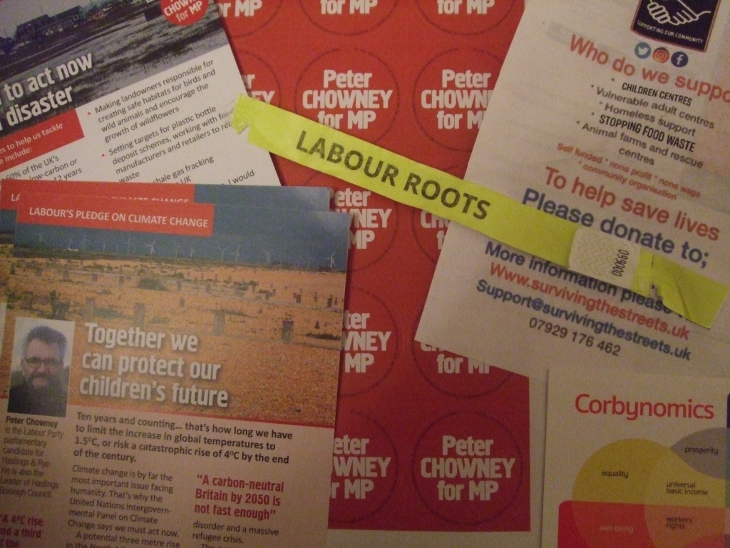 Labour Roots and Peter Chowney campaign materials