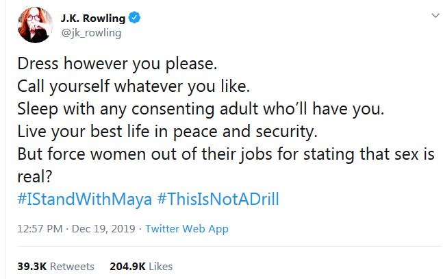 Rowling's tweet