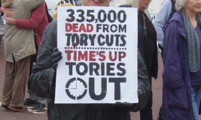 Tories OUT placard