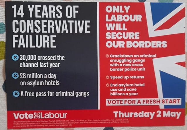 Labour anti-refugee leaflet