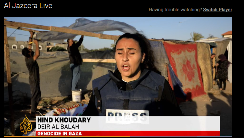 Hind Khoudary reporting from Gaza on Al Jazeera